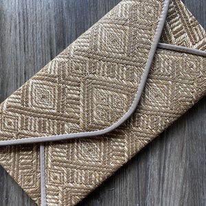 Charming Charlie Wicker Pattern Clutch